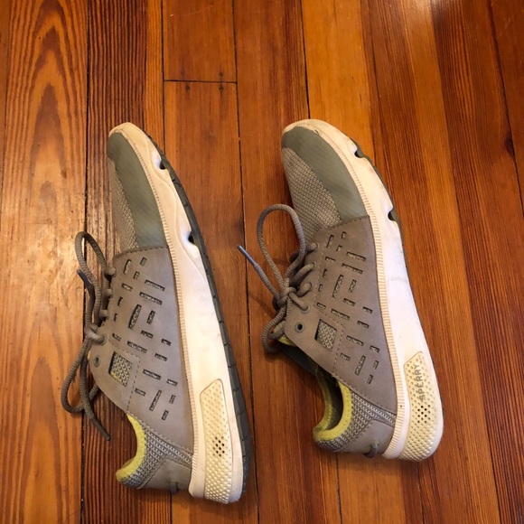 Sperry Grey Neon Slip On Sneakers Tennis Shoes 8 - Picture 12 of 12